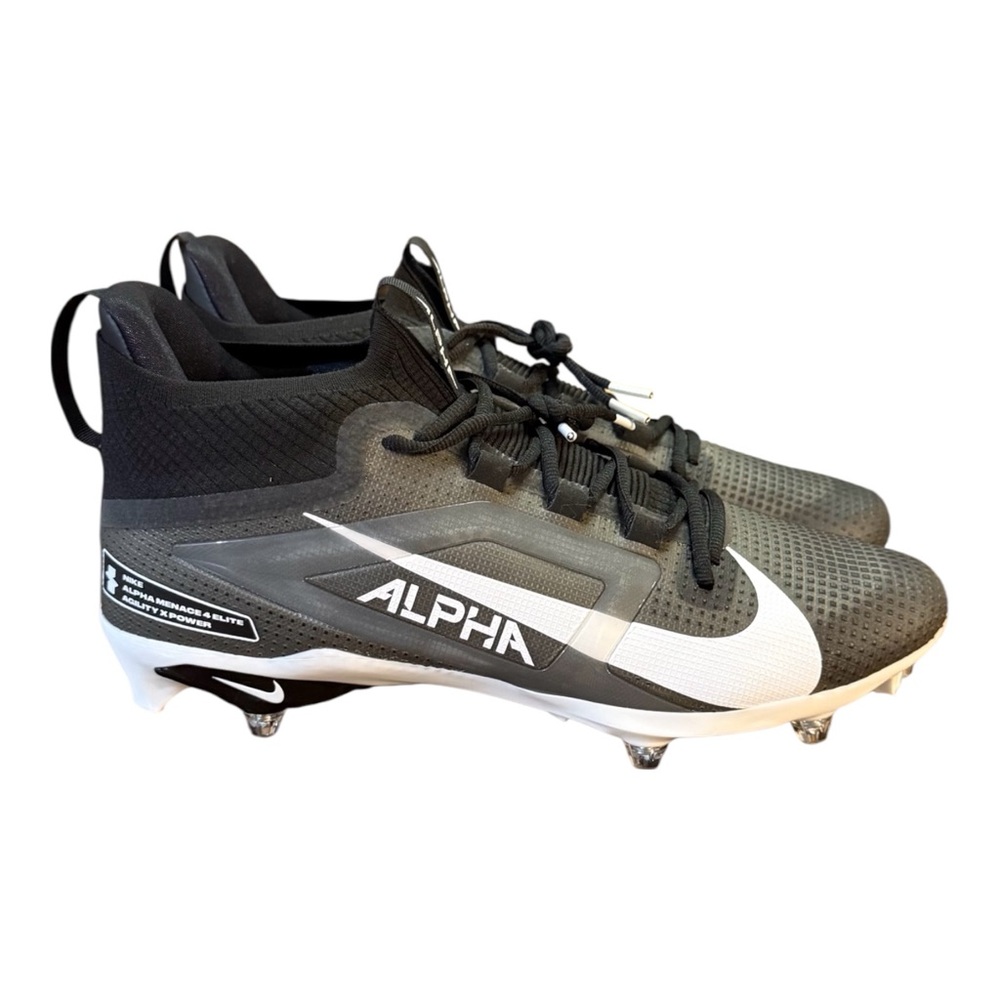 Nike Alpha Menace 4 Pro Football Cleats Men’s Size 14 Black/White